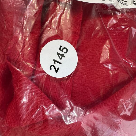 Madewell Ruched Squareneck Tank WMNS 2 Red Linen-Cotton Adjustable Strap Smocked - Picture 13 of 13